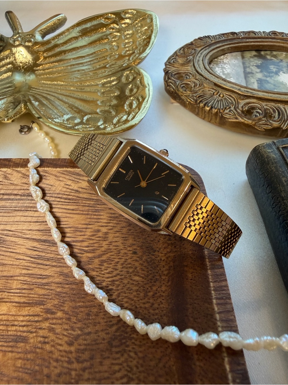 Citizen Gold-Tone Bracelet Watch with Black Dial